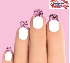Waterslide Nail Decal Tips Set Of 10 - Pink Mossy Oak Realtree Camo Camouflage
