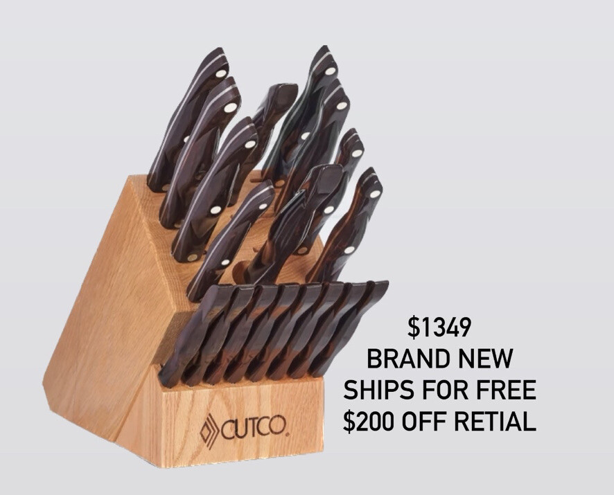CUTCO Black Homemaker+8 Knife Set Cutting Board Sealed Retail 1549