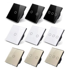 1/2/3 Gang 1 Way UK Glass Panel Touch Switch Home Wall Light ON/OFF Control