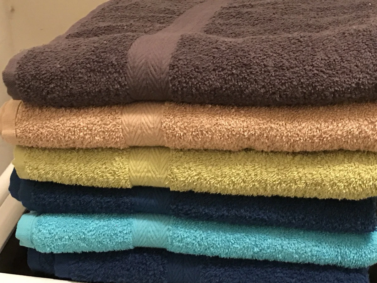 6 COTTON BATH TOWELS LARGE 25X50 400 GSM, super soft and multi colored