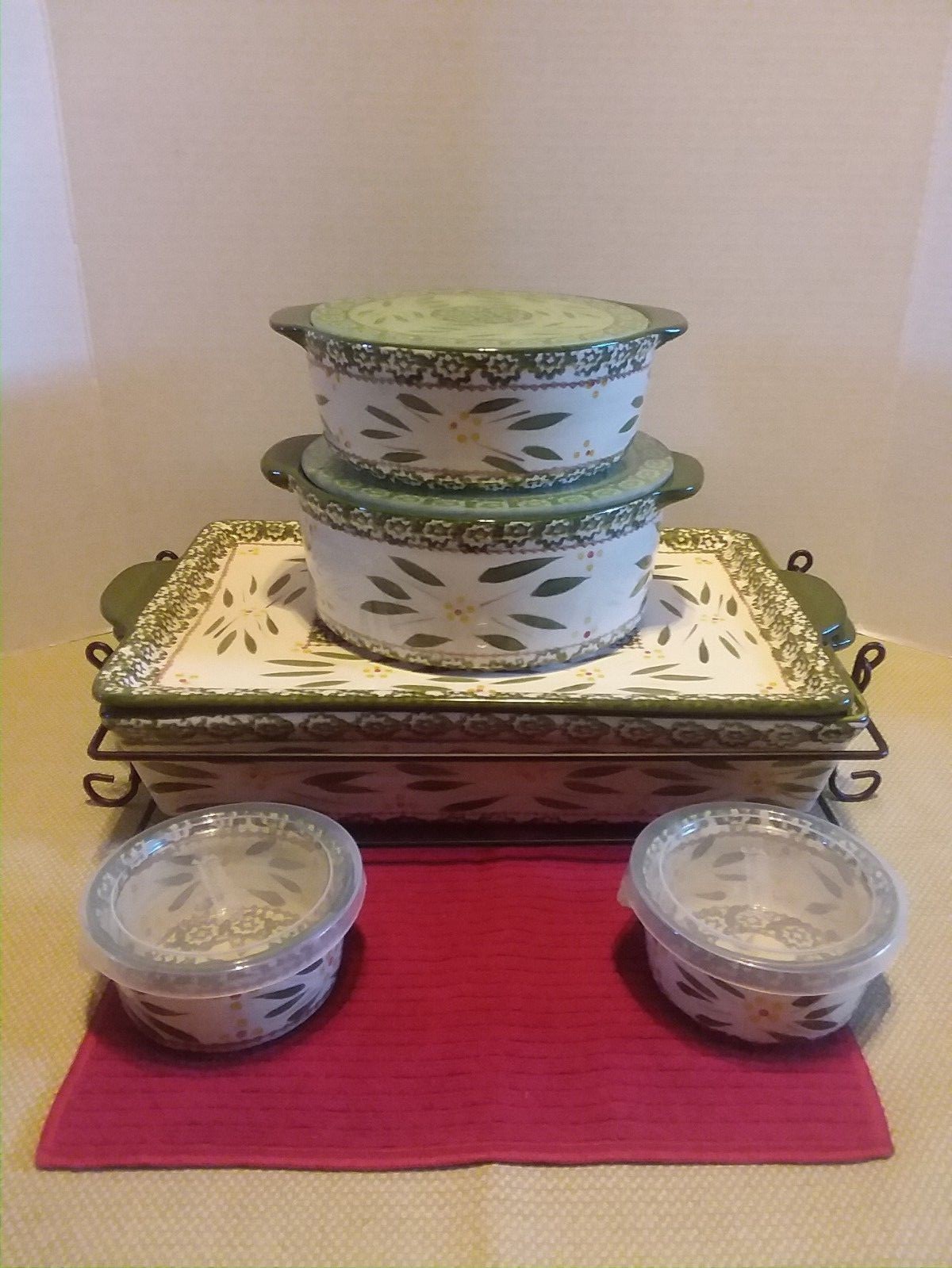 Temptations 11 pc Old World Green Bakeware Set Baking Set Cookware eBay