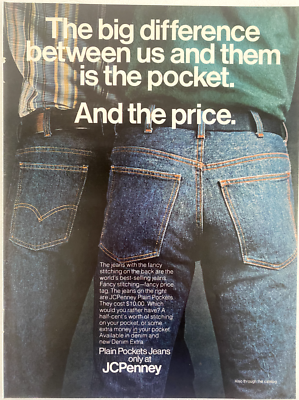 JCPenney Plain Pockets Jeans Vintage 1978 Magazine Ad | eBay
