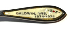 Vintage 1974 Baldwin Wisconsin Sugar Spoon Mother of Pearl Travel Souvenir