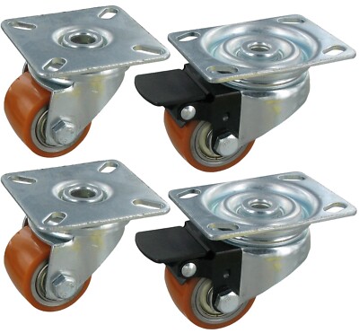 Klavierrollen Piano Klavier SATZ 4 Stück PUR Lenkrollen 2x mit Feststeller 52 mm