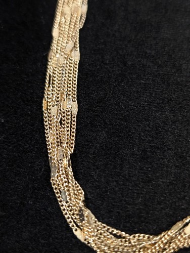 Liz Claiborne Gold Tone Multi Chain Long Layering Neckalce Retro Classic Chic - Picture 4 of 11