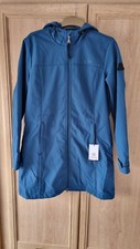 Tog24 Womens Size 14 Long Softshell Windproof Water Resistant Jacket Fleece