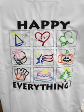 "happy Everything"  Embroidery Holiday Jacket Wind- And Water-resistant M To 2xl