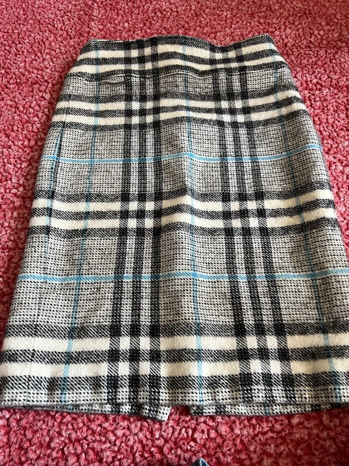 Falda de lana a cuadros Burberry Nova vintage rara M (8-10)