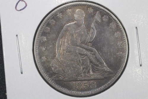 1858-O Seated Liberty Half. XF