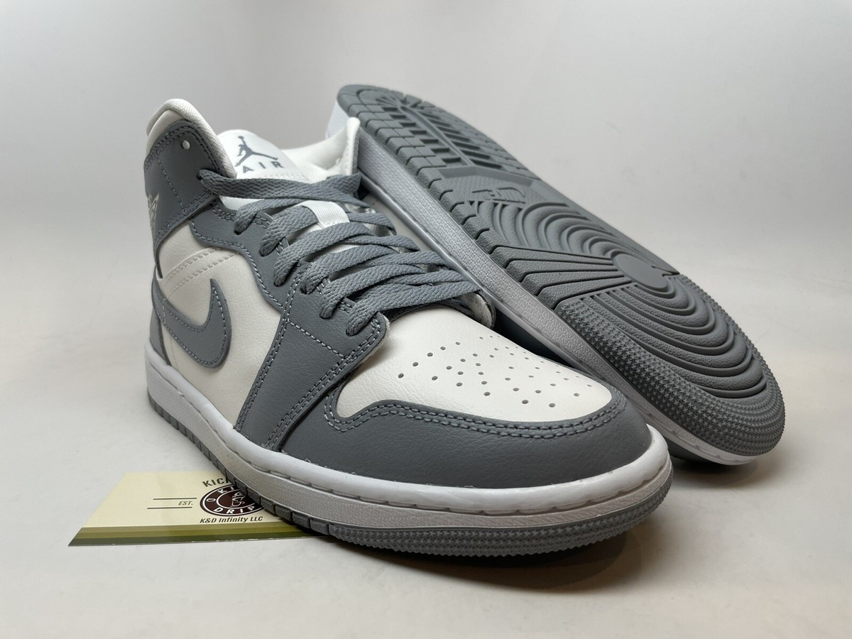 Nike Air Jordan 1 White/Grey/Navy 28.5㎝ NEW Nike Air Jordan 1 Mid Stealth Grey White Sail Shoes
