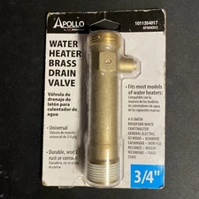 Apollo Water Heater Drain Valve Brass MPT x MHT 3/4" x 3/4" AFWHDV3