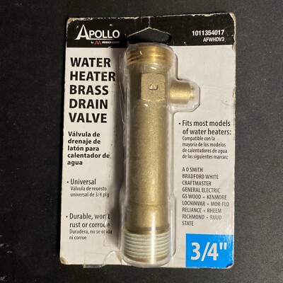 Apollo Water Heater Drain Valve Brass MPT x MHT 3/4'' x 3/4'' AFWHDV3