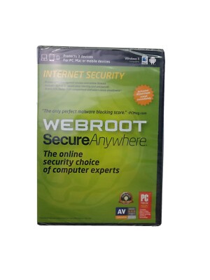 SEALED 3 DEVICE Webroot Internet Security WINDOWS 8 Compatible PC Mac or Mobile
