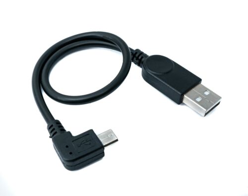 Micro USB 2.0 Cable Left Angled 90 Degree Angle Male Adapter 27cm - Picture 1 of 4