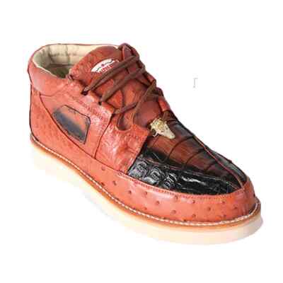 Los Altos Genuine BROWN Caiman Crocodile Ostrich Casual Shoes Lace Up 10.5 Los Altos Genuine BROWN Caiman Crocodile Ostrich Casual  main image 2