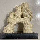 Vintage Carved Owls Figurine Sculpture Alabaster Resin A Santini  Italy 5” — photo 1