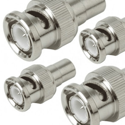 4 x Adapter - BNC Stecker -> Cinch Kupplung / Buchse - Audio Video - BNC / RCA