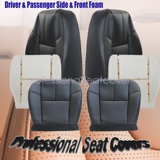 For 2007-2014 Chevy Silverado 1500 2500 3500 Hd Front Leather Seat Cover Black