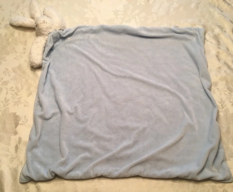Bunnies By The Bay Bunnies Hop Blue Security Blanket Lovey White Bunny Rabbit - Image 2 of 4