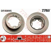 TRW 2X Bremsscheibe Hinten 285 BelüFtet FüR Mercedes-Benz Sprinter 3-T