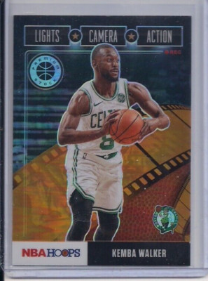 2019-20 NBA Hoops Premium Stock Lights Camera Action Orange Holo Kemba Walker
