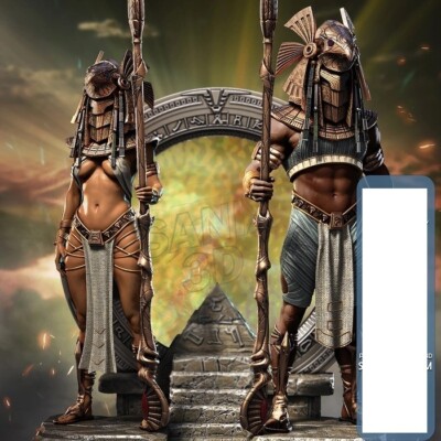 Egypt gate guards fan art 3d printed 16k Resin figure unpainted unassemble