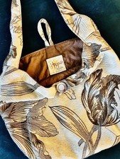 Rare TAPESTRY TOTE Shoulder Bag Boho Botanical RI Artisan Utopian Collection
