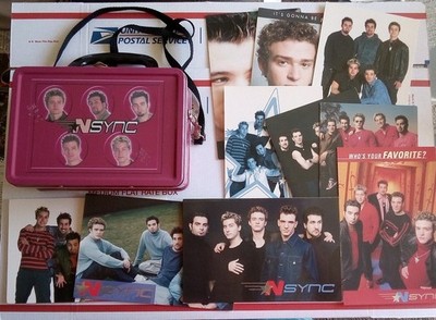 NSYNC VINTAGE TIN LUNCH BOX 2000 BOY BAND BUNDLE W/Post Cards Lot of 10