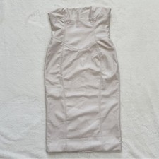 House of CB Camilla Ivory Vegan Leather Strapless Dress Size L+