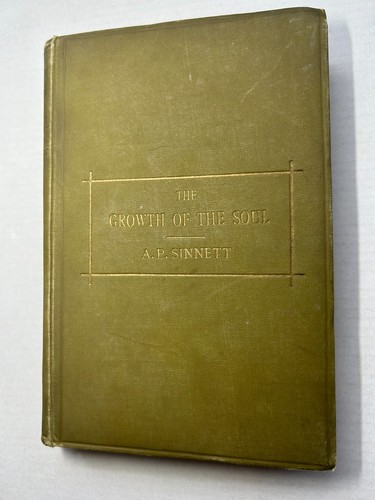 Cover of The Growth of the Soul Esoteric Buddhism A.P. Sinnett 1918 Rare