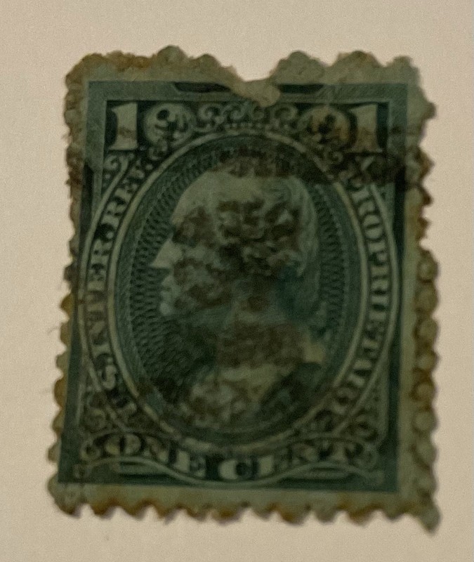 1875  US SCOTT RB11a "Washington - Proprietary" 1 CENT USED DATE CANCEL,faulty