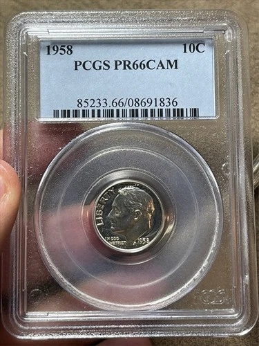 1958 Cameo Proof Roosevelt Dime PCGS PR66 CAM