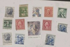 Lot of 13 Vintage used/canceled George Washington U.S. postage stamps 