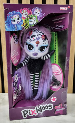 NICI Pixidoos Sunli Puppe 20cm Plüschpuppe Kuscheltier lila Haare Zubehör 47505