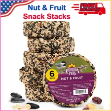 Audubon Park Nut And Fruit Snack Stack Wild Bird Food - Bird Seed Cake, 6 Pack
