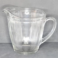 Vtg 1930s EKCO Chicago Glass 4 Cup Ribbed Pitcher 7216 USA