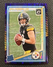 Will Howard 2025 Donruss Optic#233 Rated Rookie Purple Shock Prizm (RC) Steelers