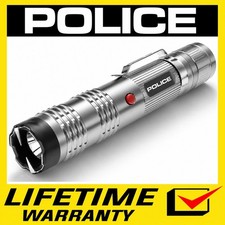 POLICE Stun Gun M12 Rechargeable LED Flashlight Aluminum Grey