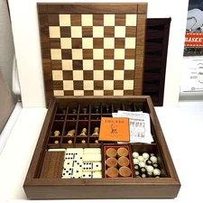 Drueke Chess Ultimate Game Board Wood Walnut Set Hand Carved