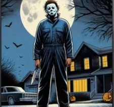 DIAMOND ART PAINTING KIT MICHAEL MYERS FROM THE MOVIE HALLOWEEN 12" X 12" 10/26