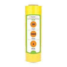 20" x 1000' Yellow Pallet Wrap Stretch Film Shrink Hand Wrap 4 Rolls