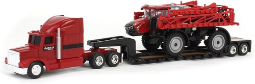 TOMY ERTL 1/64 Case IH Patriot 4350 Sprayer & Semi with Lowboy Trailer 44379
