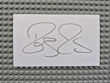 Carta 3x5 firmata Roger Federer campione di tennis, senza iscrizione. 