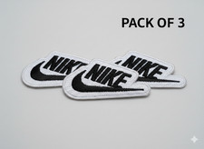 Embroidered Black White Swoosh Iron On Patch/ Sew On Badge for T-Shirt