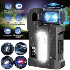 Mini Flashlight LED COB EDC Magnetic Work Torch Light USB Rechargeable Portable