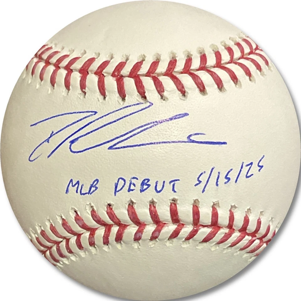 Béisbol autografiado firmado a mano por Dalton Rushing "MLB debut 5/15/25" Dodgers JSA