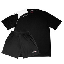 Macron Men's Kit Set Talos Black Sportswear T-Shirt  Shorts Pack - New