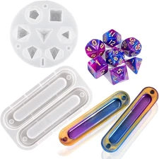 Dice Resin Molds Silicone, DND Dice and Dice Box Epoxy Resin Molds 7 Standard Po
