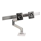 Humanscale M8.1 Adjustable Dual Monitor Arm with Crossbar Clamp Mount M81CMWB2B