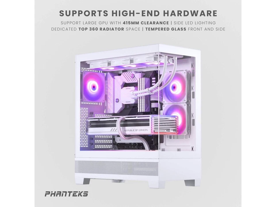 Phanteks XT View, Mid-Tower Gaming Chassis, Tempered Glass Front and Side - Image 3 of 4